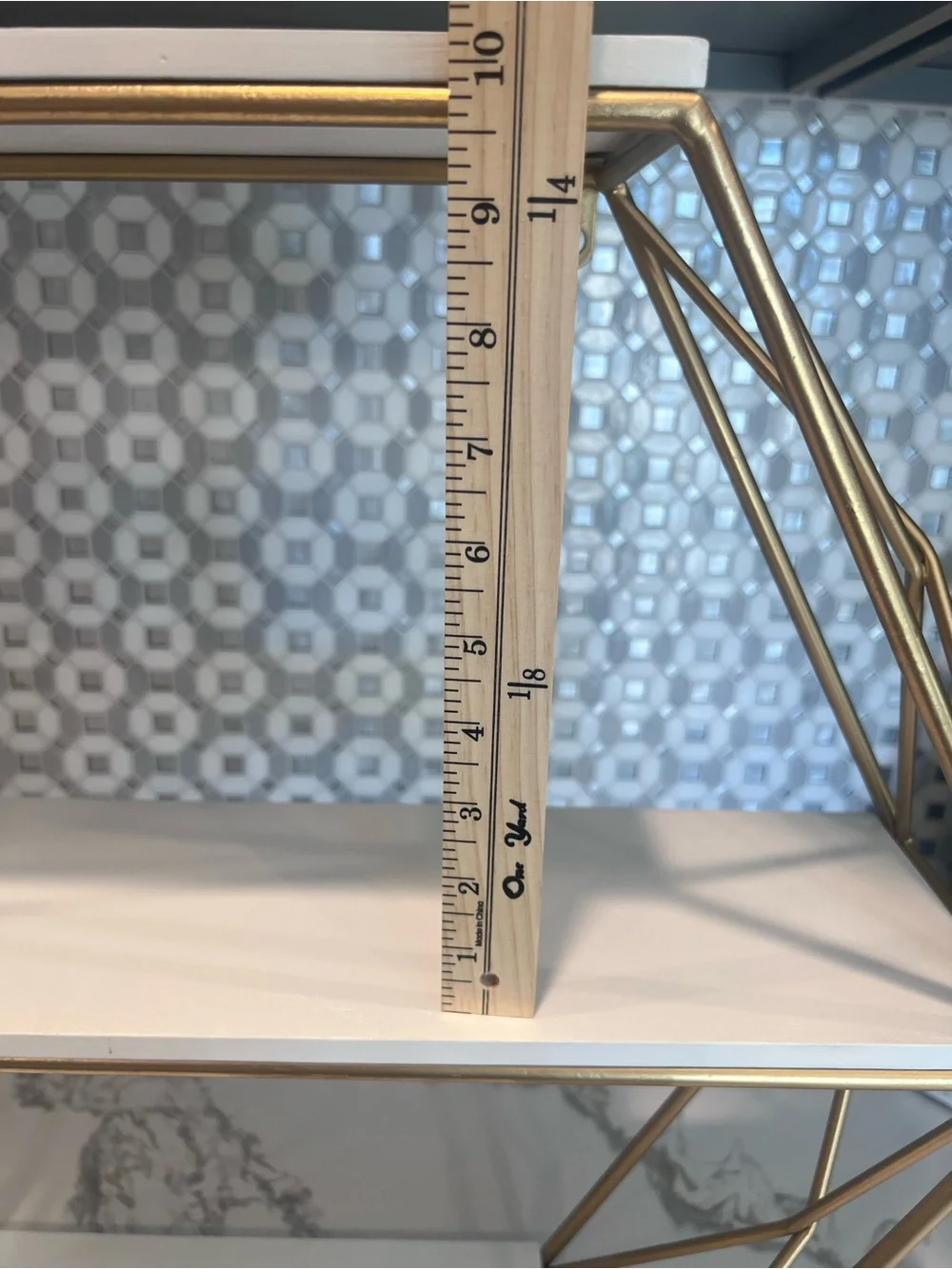 Hexagon Wood Metal Shelf 3-Tier Wall Hanging or Standing 21